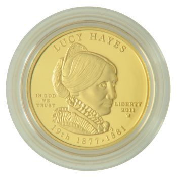 Lucy Hayes Proof First Spouse 1/2 oz Gold