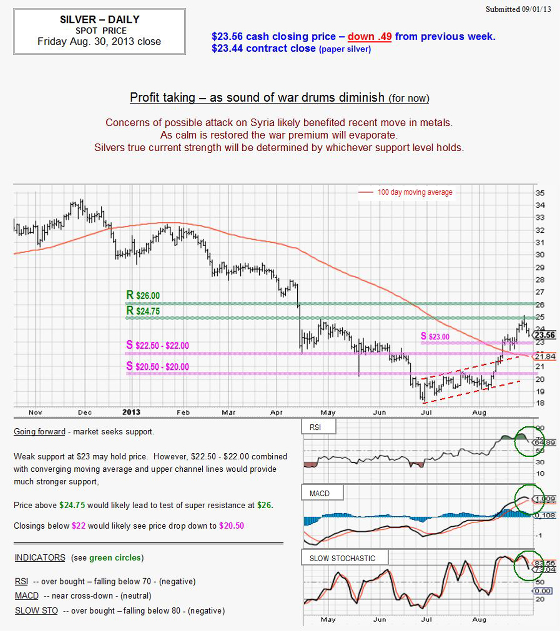 Aug 30, 2013 chart & commentary