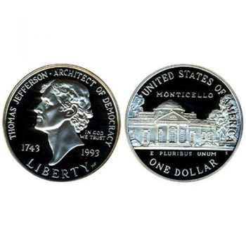1993 Jefferson Silver Dollar