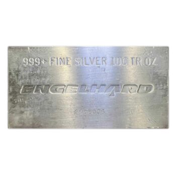 100 Troy Ounce Silver Engelhard Bar