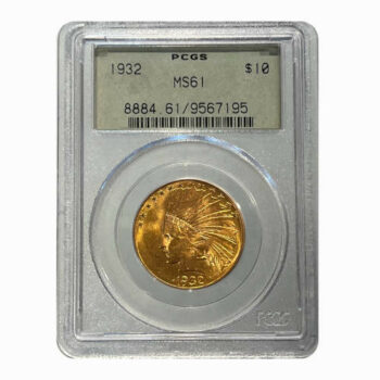 1932 $10 Gold Indian PCGS MS61