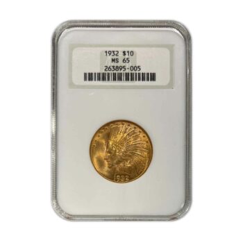 1932 $10 Gold Indian NGC MS65