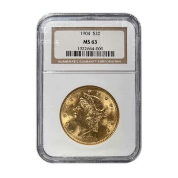 1904 $20 Gold Liberty NGC MS63
