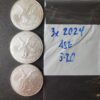 Lot of Three 2024 $1 American Silver Eagle Dollars - Image 3