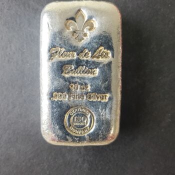 Fleur de Lis Bullion 10oz Silver Bar