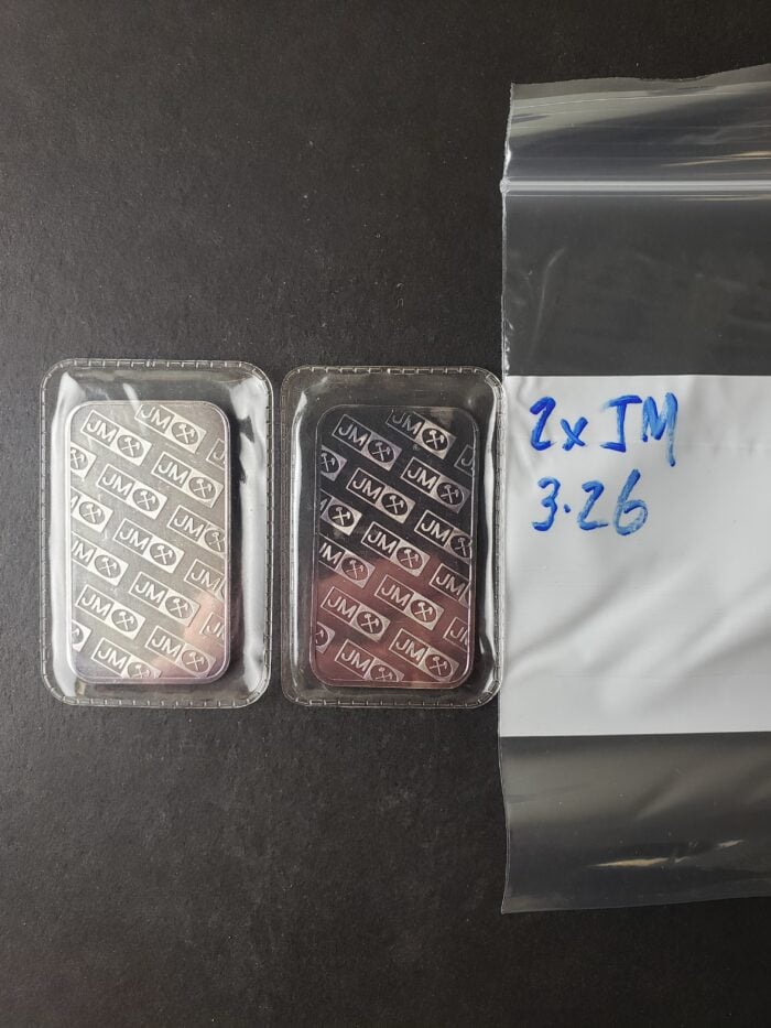 Two Johnson Matthey 1oz Silver Bars in Plastics - Image 3