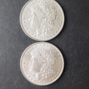 1879 and 1880 $1 Morgan Silver Dollars