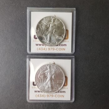 1988 and 2021 $1 American Silver Eagle Dollars