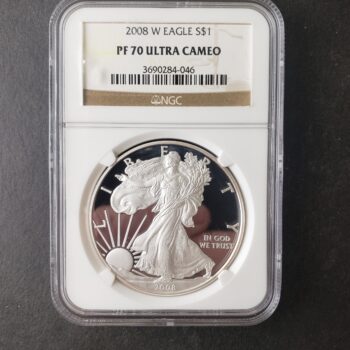 2008 W Proof $1 American Silver Eagle Dollar NGC PF70 Ultra Cameo