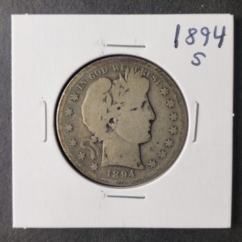 1894 S 50c Barber Silver Half Dollar