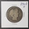 1901 S 50c Barber Silver Half Dollar