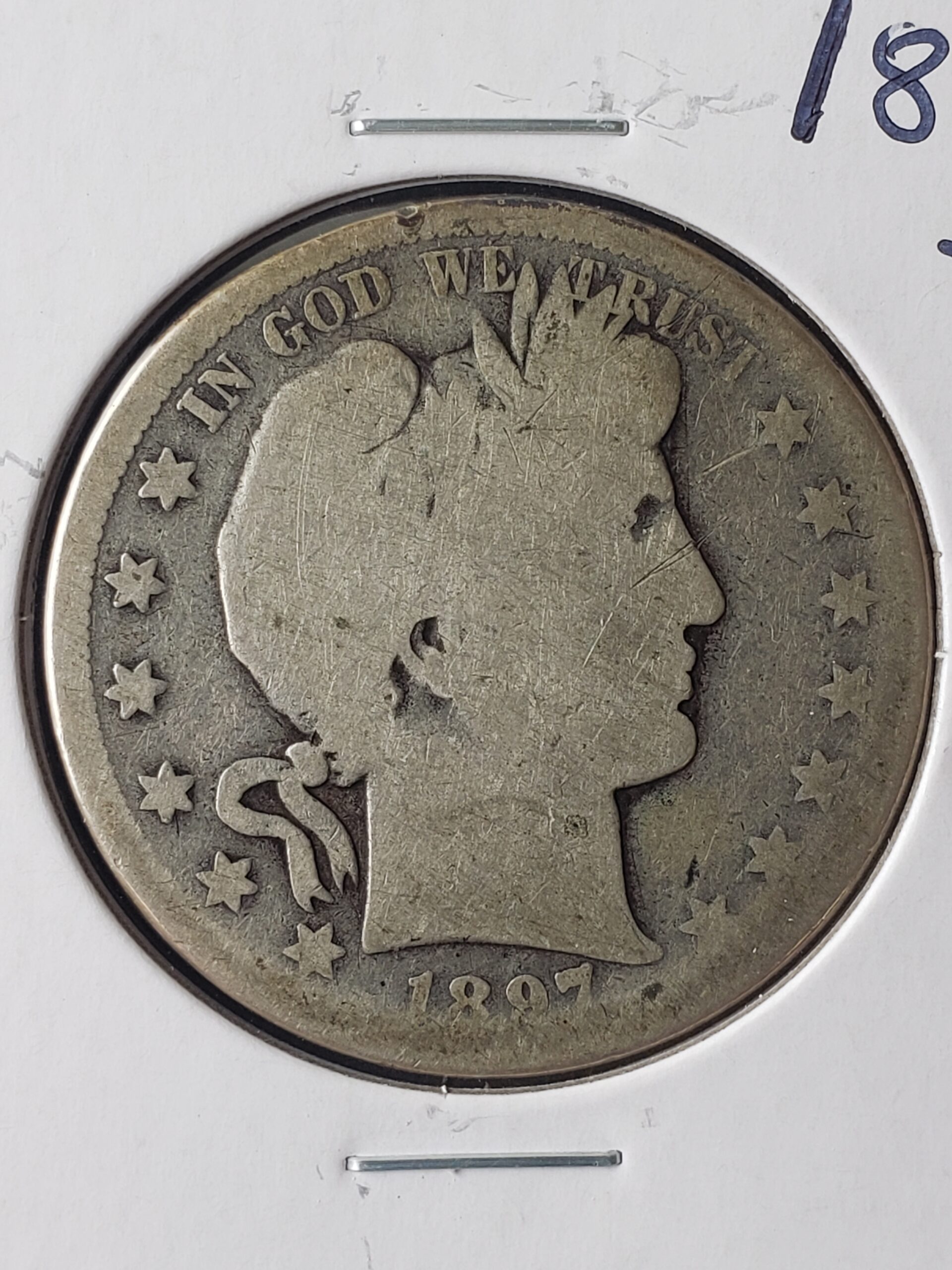 1897 S 50c Barber Silver Half Dollar | Jefferson Coin