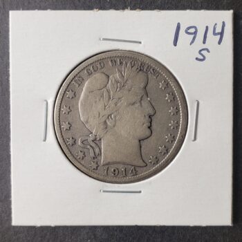 1914 S 50c Barber Silver Half Dollar