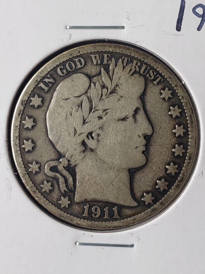 1911 50c Barber Silver Half Dollar - Image 2