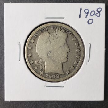 1908 O 50c Barber Silver Half Dollar