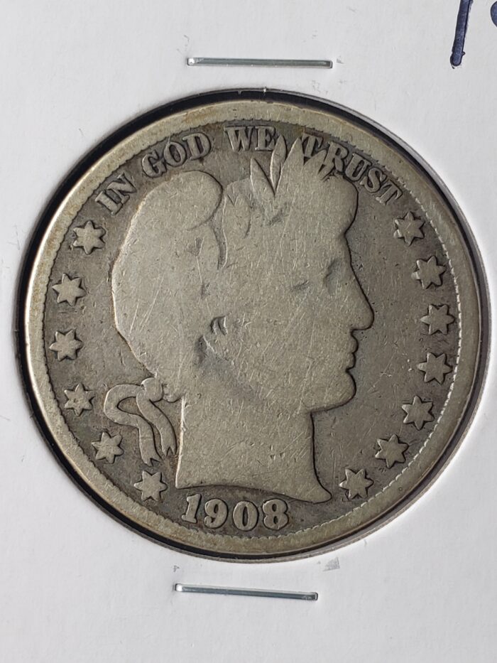 1908 O 50c Barber Silver Half Dollar - Image 2