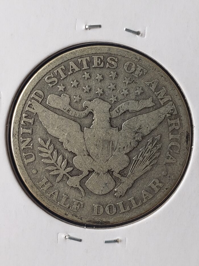 1908 50c Barber Silver Half Dollar - Image 3