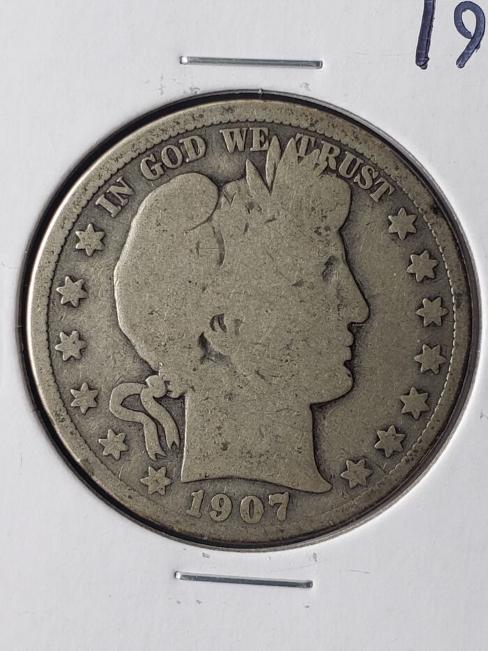 1907 D 50c Barber Silver Half Dollar - Image 2