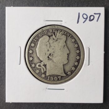 1907 50c Barber Silver Half Dollar