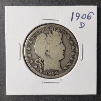 1906 D 50c Barber Silver Half Dollar