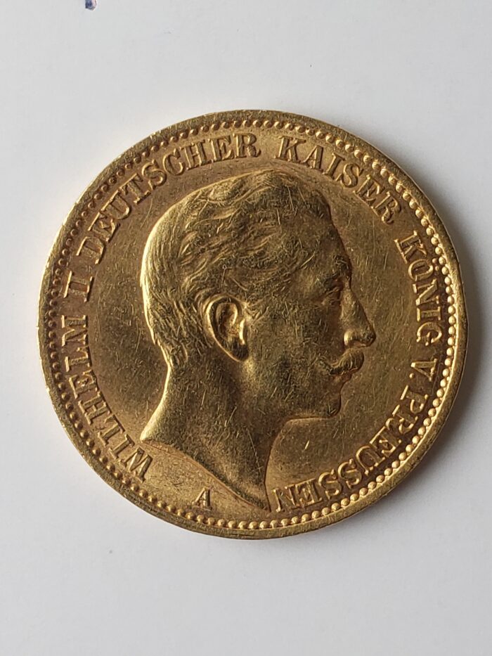 1910 A Germany 20 Marks Gold Wilhelm II - Image 2