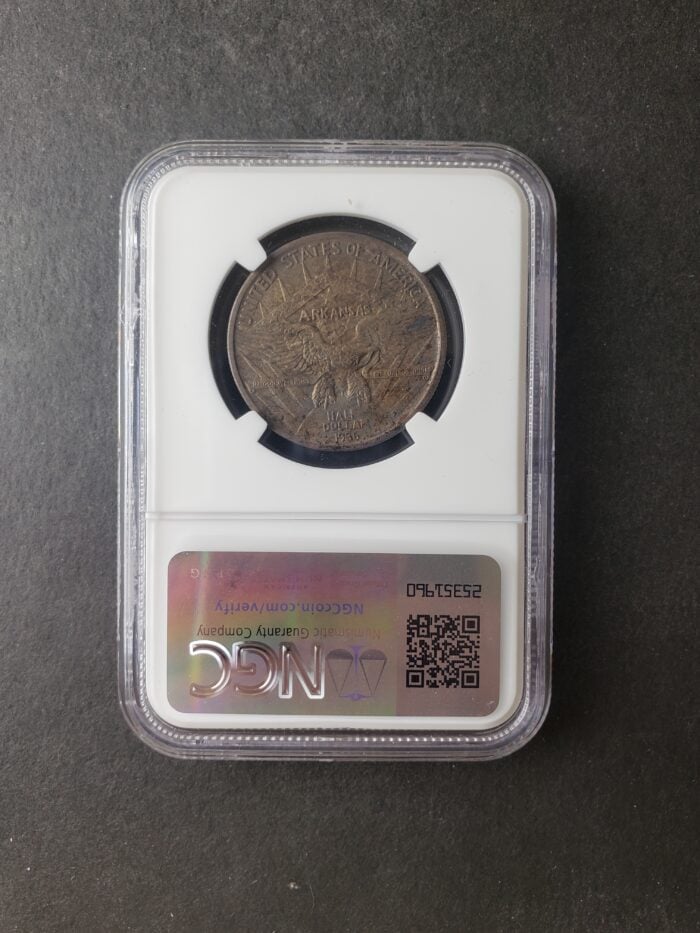 1936 S 50c Arkansas Commemorative Silver Half Dollar NGC MS64 - Image 2