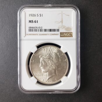 1926 S $1 Peace Silver Dollar NGC MS61