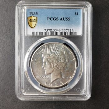 1935 $1 Peace Silver Dollar PCGS AU55