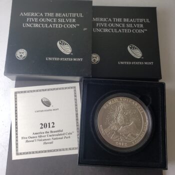 2012 P 25c Hawai'i Volcanoes National Park 5oz Silver Quarter Dollar