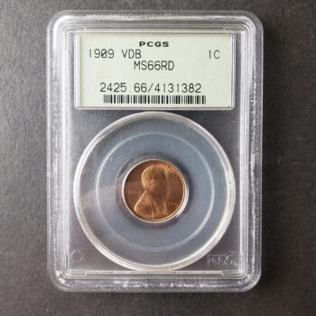 1909 V.D.B. 1c Lincoln Wheat Cent PCGS MS66 RD