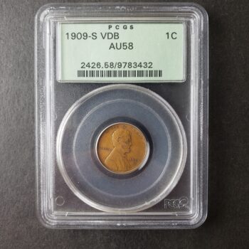 1909 S V.D.B. 1c Lincoln Wheat Cent PCGS AU58