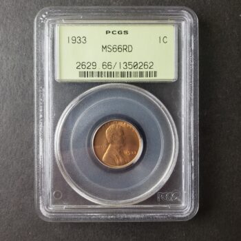 1933 1c Lincoln Wheat Cent PCGS MS66 RD
