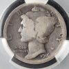 1916 D 10c Winged Liberty Silver Dime CAC G Details Obverse Damage - Image 2