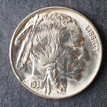 1938 D 5c Buffalo Nickel