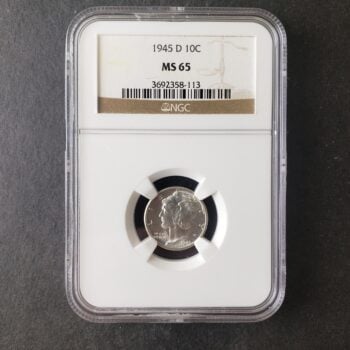 1945 D 10c Winged Liberty Silver Dime NGC MS65
