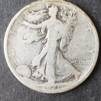 1921 D 50c Walking Liberty Silver Half Dollar
