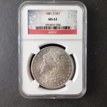 1881 S $1 Morgan Silver Dollar NGC MS62