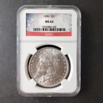 1886 $1 Morgan Silver Dollar NGC MS62
