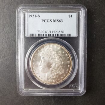 1921 S $1 Morgan Silver Dollar PCGS MS63
