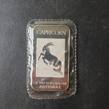 National 1oz Silver Capricorn Bar in Plastic