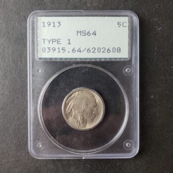 1913 5c Buffalo Nickel Type 1 PCGS MS64