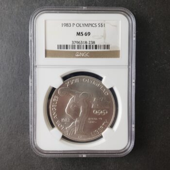 1983 P $1 United States Olympics Silver Dollar NGC MS69