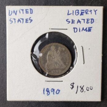1890 10c Seated Liberty Silver Dime
