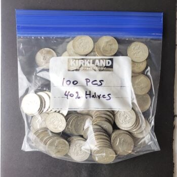 Bag of 100 50c Kennedy 40% Silver Half Dollars (.20 under Melt)