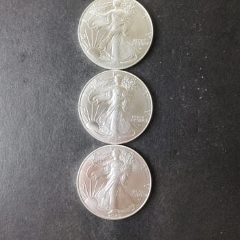 Lot of Three 2025 $1 American Silver Eagle Dollars