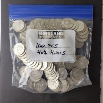 Bag of 100 50c Kennedy 40% Silver Half Dollars at Melt/Spot