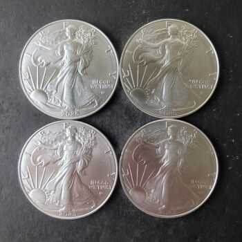 Lot of Four 2025 $1 American Silver Eagle Dollars
