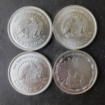 Lot of Four 1oz Silver Rounds