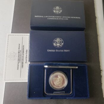 1997 P Proof $1 National Law Enforcement Officers Memorial Silver Dollar
