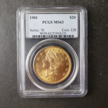 1901 $20 Liberty Head Gold Double Eagle PCGS MS63